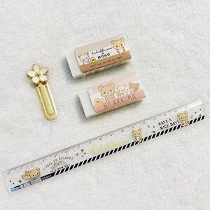 Japanese Sanx Rilakkuma Kawaii Tombow Eraser Ruler Bookmark Stationery Set